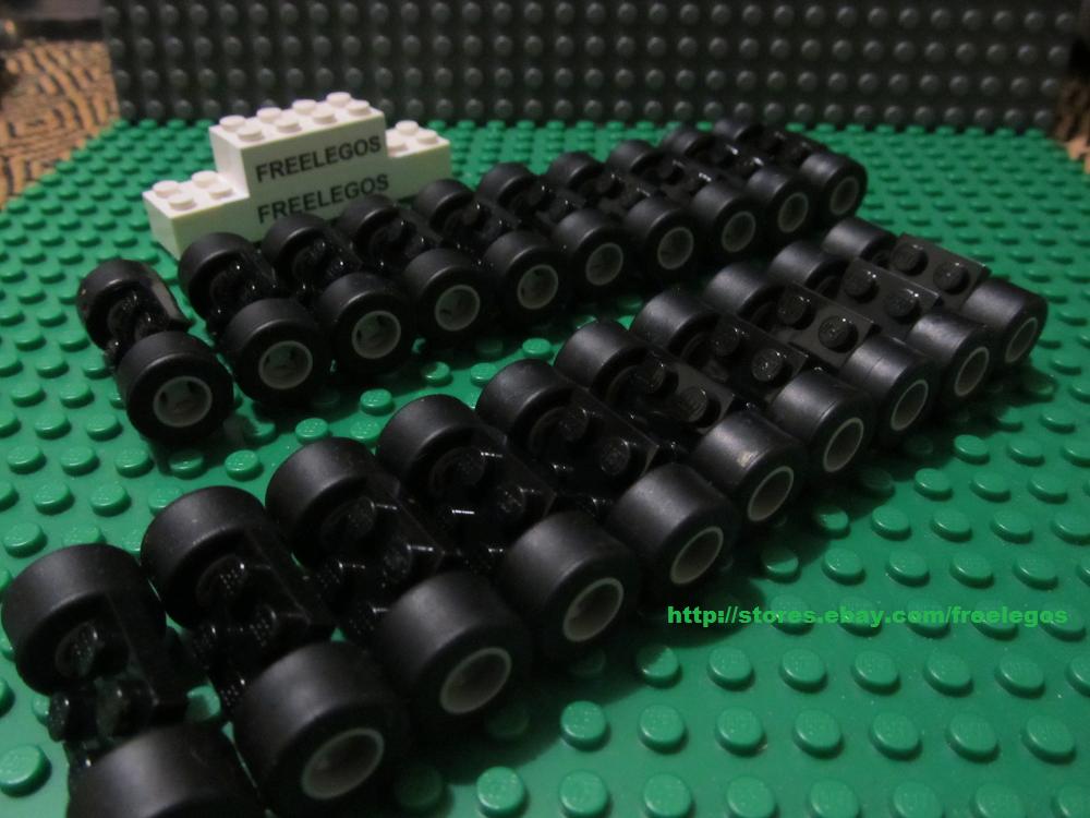 LEGO Bulk Lot of Axles Wheels Rims Rubber Tires for Cars Qty x 100