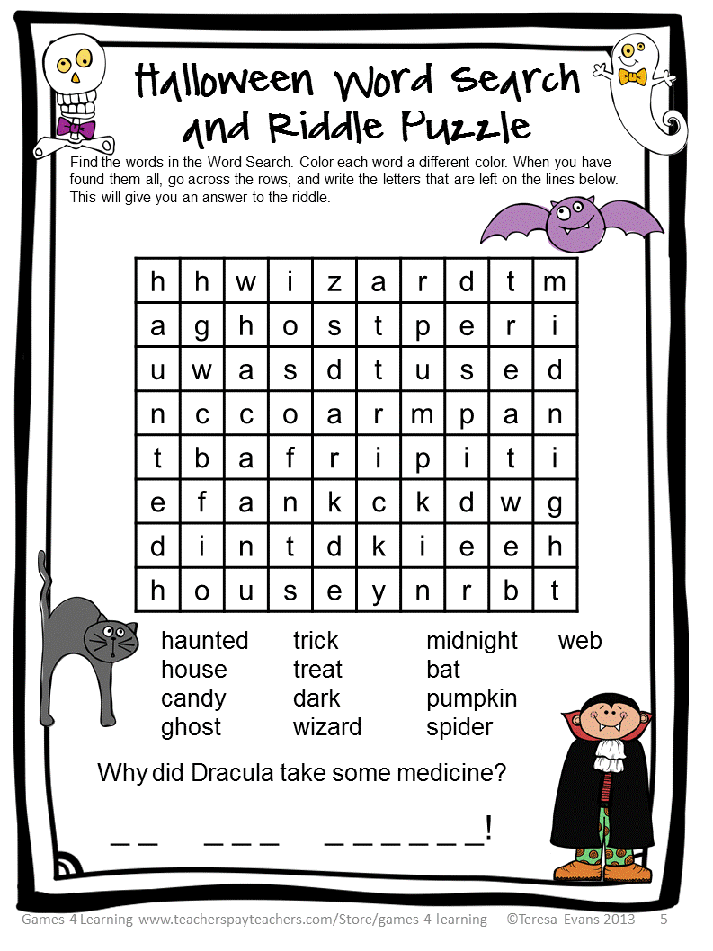 Halloween Puzzle Printable Printable Word Searches Halloween Puzzle Printable Printable Word Searches