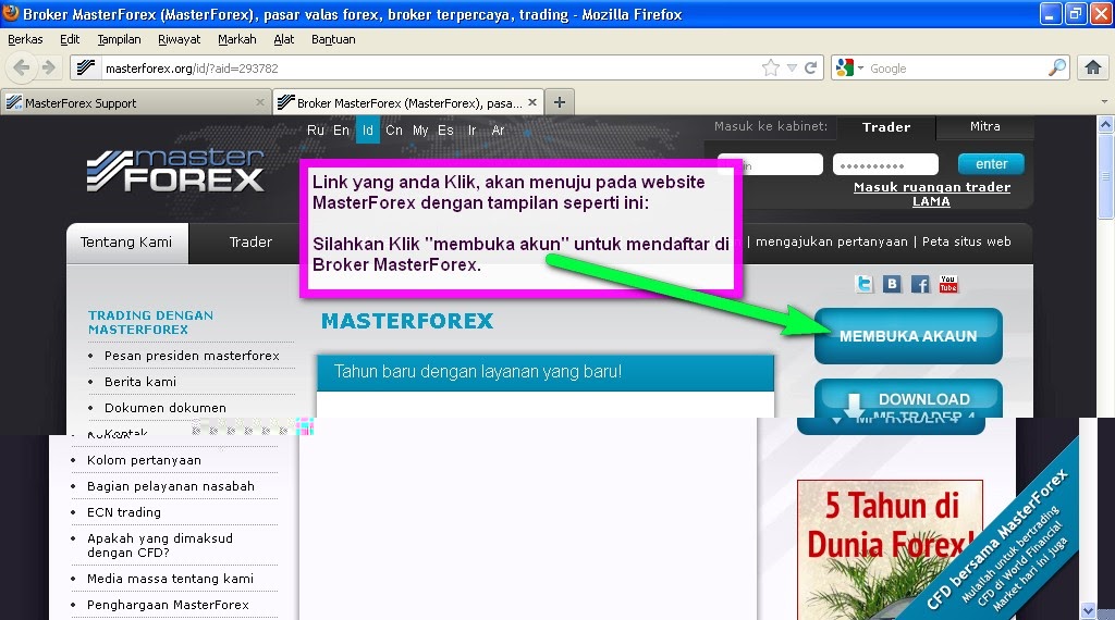 Cara login master forex di android