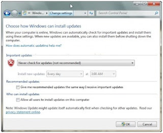 Menonaktifkan (disable) automatic update di windows 7
