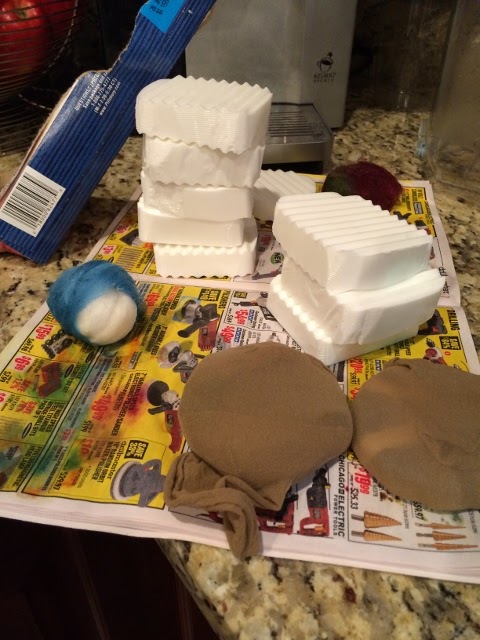 Using nylon stockings to felt soap. Using nylon stockings to felt soap.