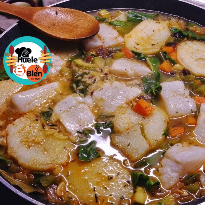 Paella de bacalao con verduras ¡Huele Bien!