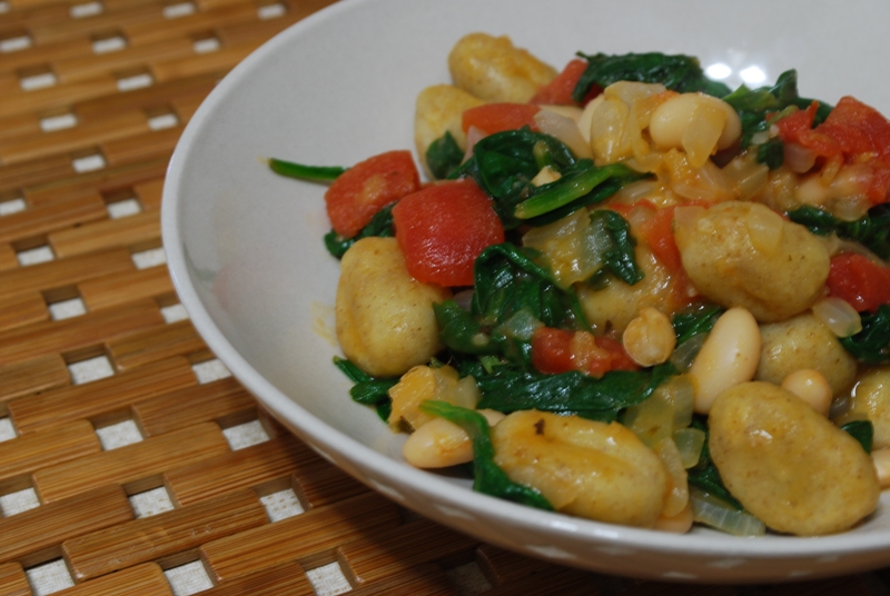 Hearty Helpings Skillet Gnocchi with Spinach and White Beans