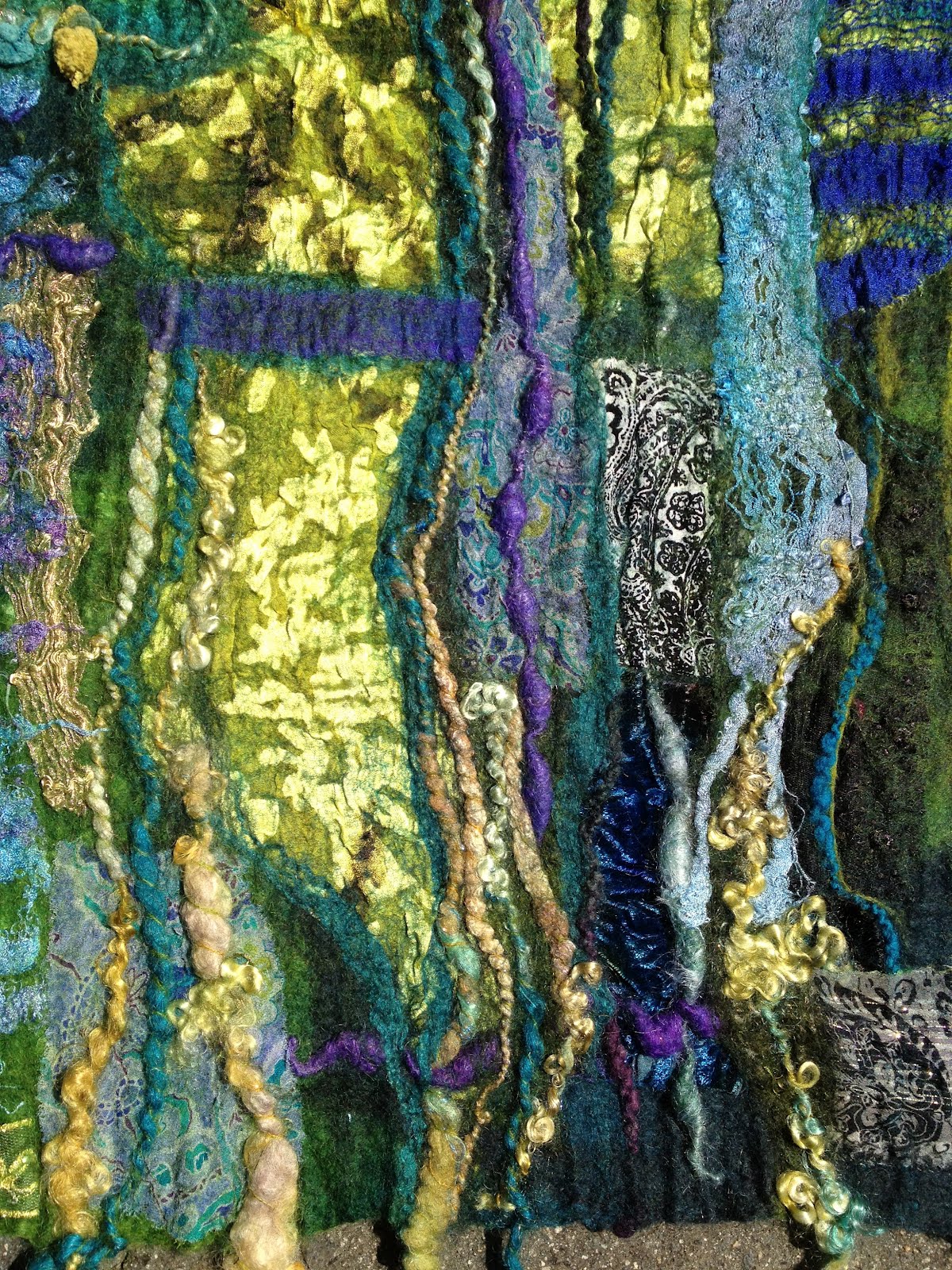 Arlenesfelt Blue Nuno Felt Wall Hanging