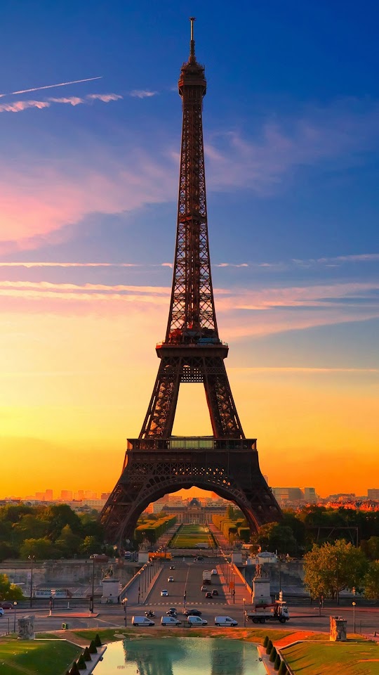 Eiffel Tower Paris Sunrise Android Wallpaper