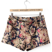 Navy Vintage Totem Print Shorts Navy Vintage Totem Print Shorts