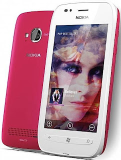 nokia lumia 710  pink and white color
