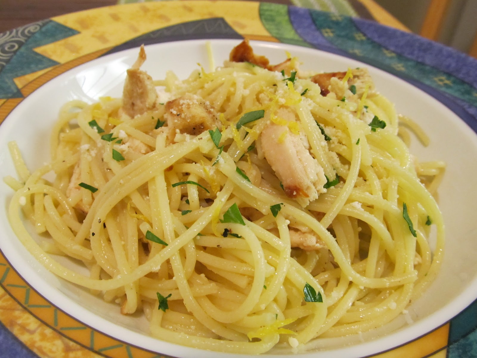Jenn's Food Journey Spaghetti al Limone with Grilled Lemon Chicken