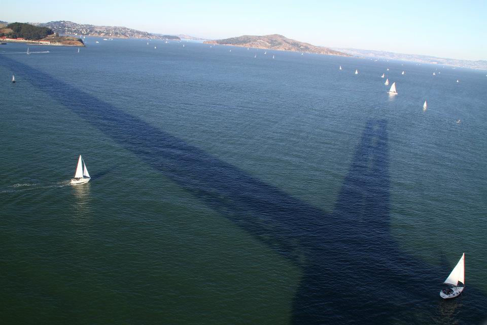 Sails and shadow, san francisco golden gate bridge