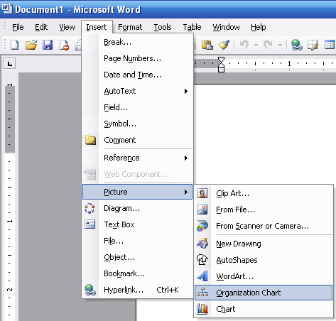 Organizational Chart Template Word 2003