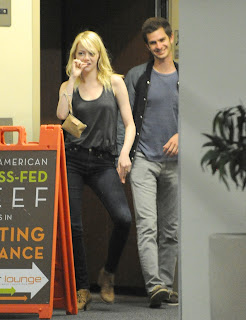 Emma Stone and Andrew garfield Leaving Sushi Park