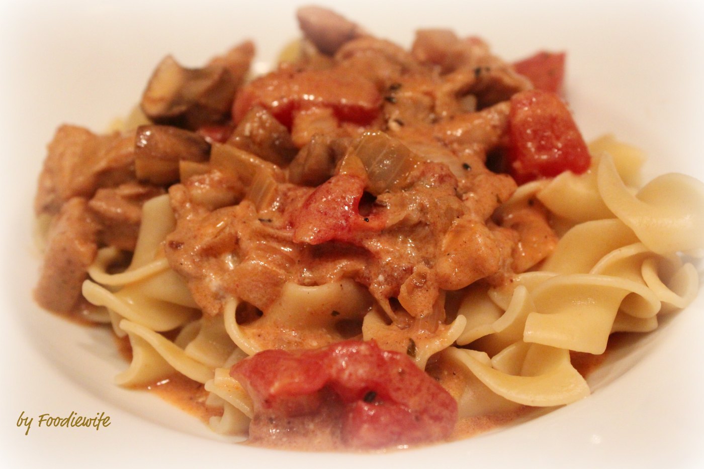 A Feast for the Eyes Pork with Paprika, Mushrooms & Sour Cream