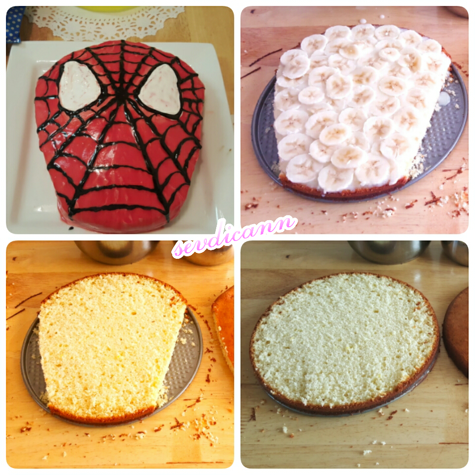 Spiderman Pasta nasıl Yapılır Örümcek Adam Pastası Tarifi Sevdicann