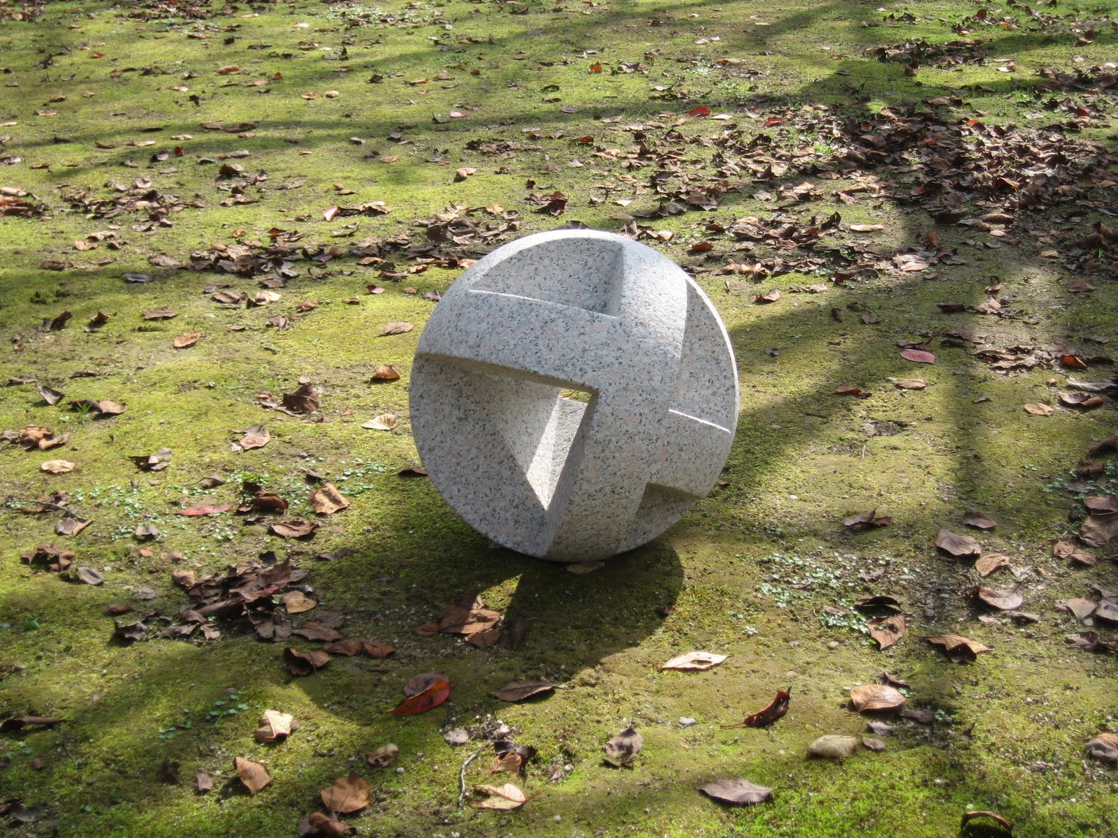 Abstract Stone Sculpture and B Kiwame Kubo Abstract Granite Sculpture