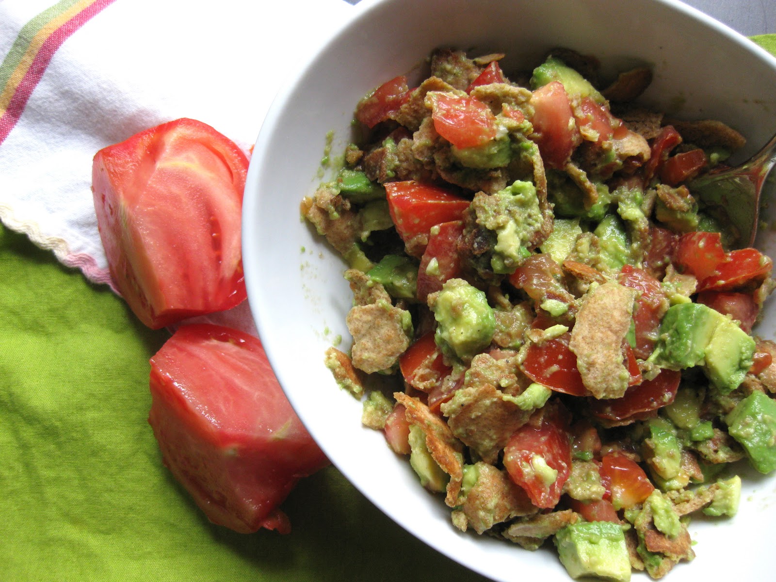 Stew or a Story: Tomato, Avocado & Garlic Pita Bread Salad