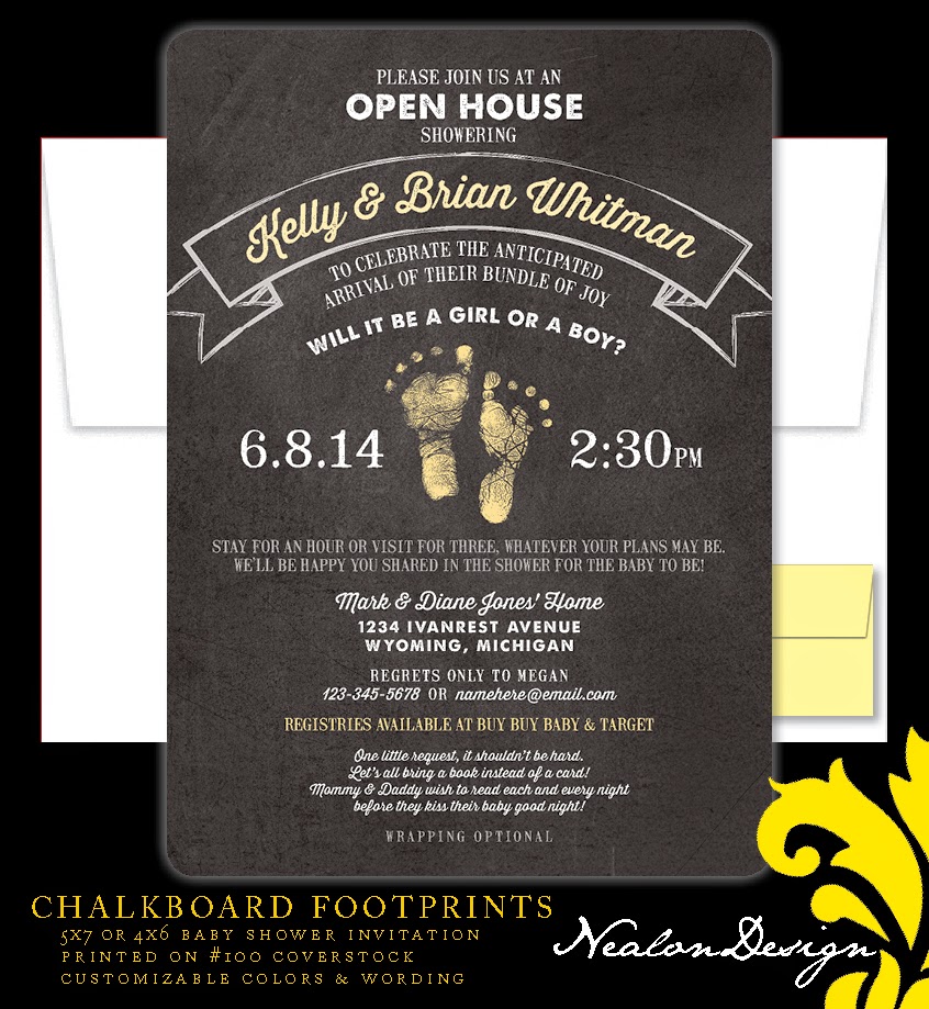 open house baby shower invitations