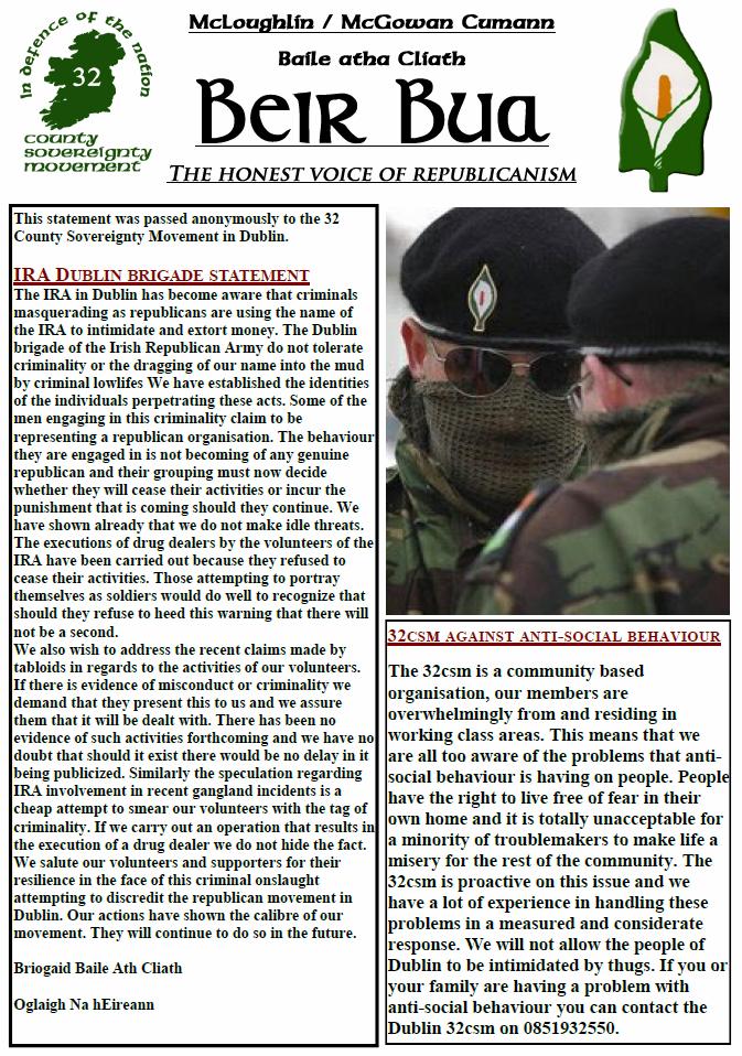Dublin 32 County Sovereignty Movement Beir Bua Latest Edition