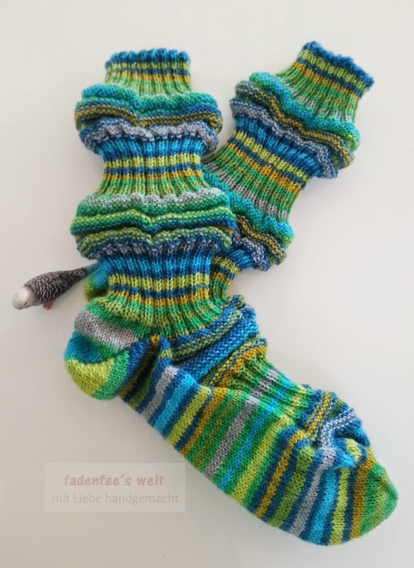 Mojo-Socken gestrickt mit LanaGrossa Wolle Extrem Tono1