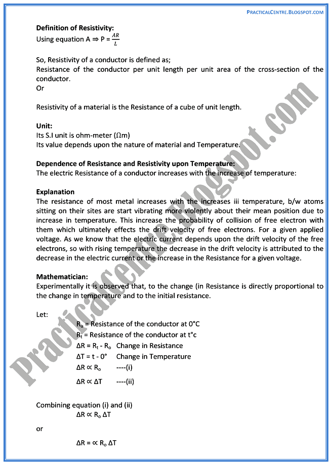 current-electricity-theory-notes-physics-12th