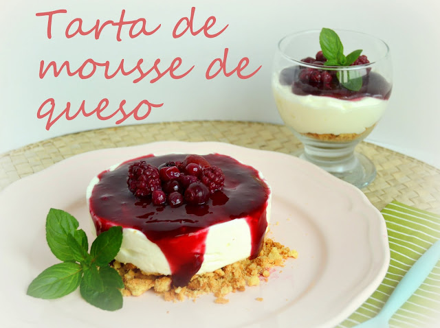 Tarta mousse de queso con frutos rojos. Con y sin Thermomix.