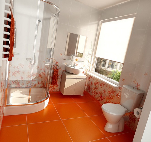 Fotos de baños color naranja - Colores en Casa