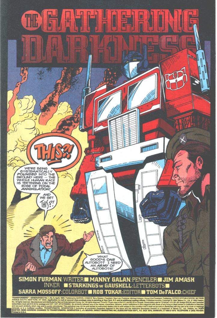 Transformers Generation 2 (1993) 006 Read All Comics Online For Free
