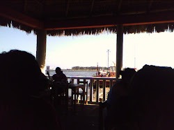 The view from a seaside restaurant