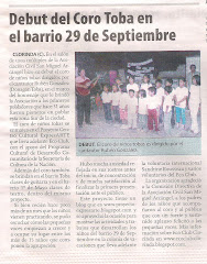 Debut del Coro Toba en el barrio 29 de Septiembre