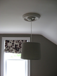 new DIY grey drum pendant light fixture