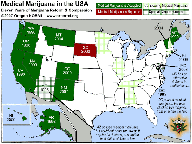 13 states that have leagal medical marijuana