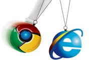Trademarks for Google's Chrome (l) and Microsoft's Internet Explorer