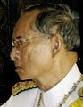 King Bhumibol Adulyadej of Thailand, lips sealed
