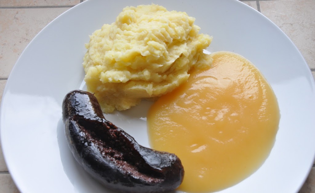 Géraldine en cuisine Boudin noir, purée, compote