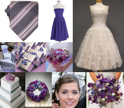 Tulle ivory lavender and silver wedding dress from Vintageous