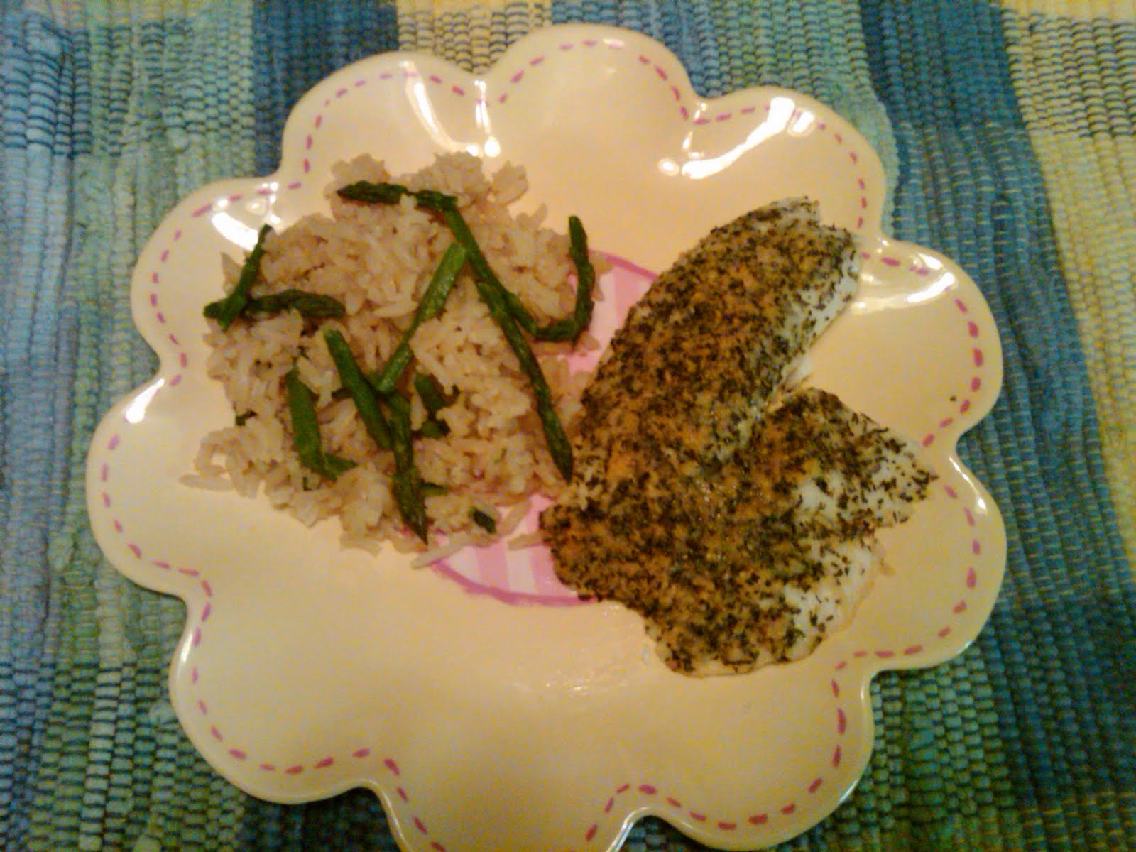 Running Mama Cooks Parmesan Crusted Tilapia with Baked Rice Pilaf