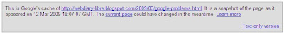 cache of -libre,google-problems on 12 Mar 2009 180707 GMT(why no comments?)