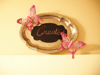 chalkboard sign, DIY chalkboard paint, Shabby chic sign, Silver Tray recycle