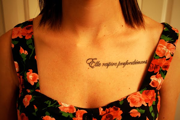 It is located on my collar bone. Artist/shop/location of feature tattoo: 
