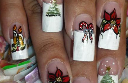 Unhas decoradas para o Natal