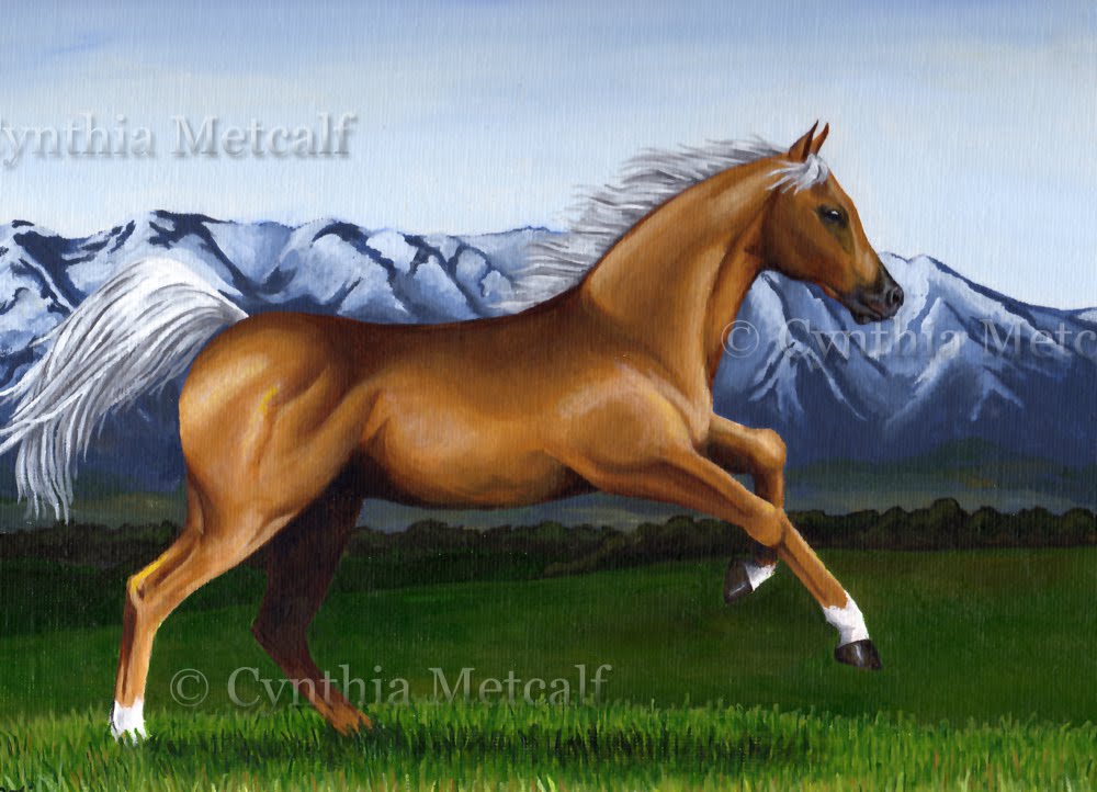 palomino horse running