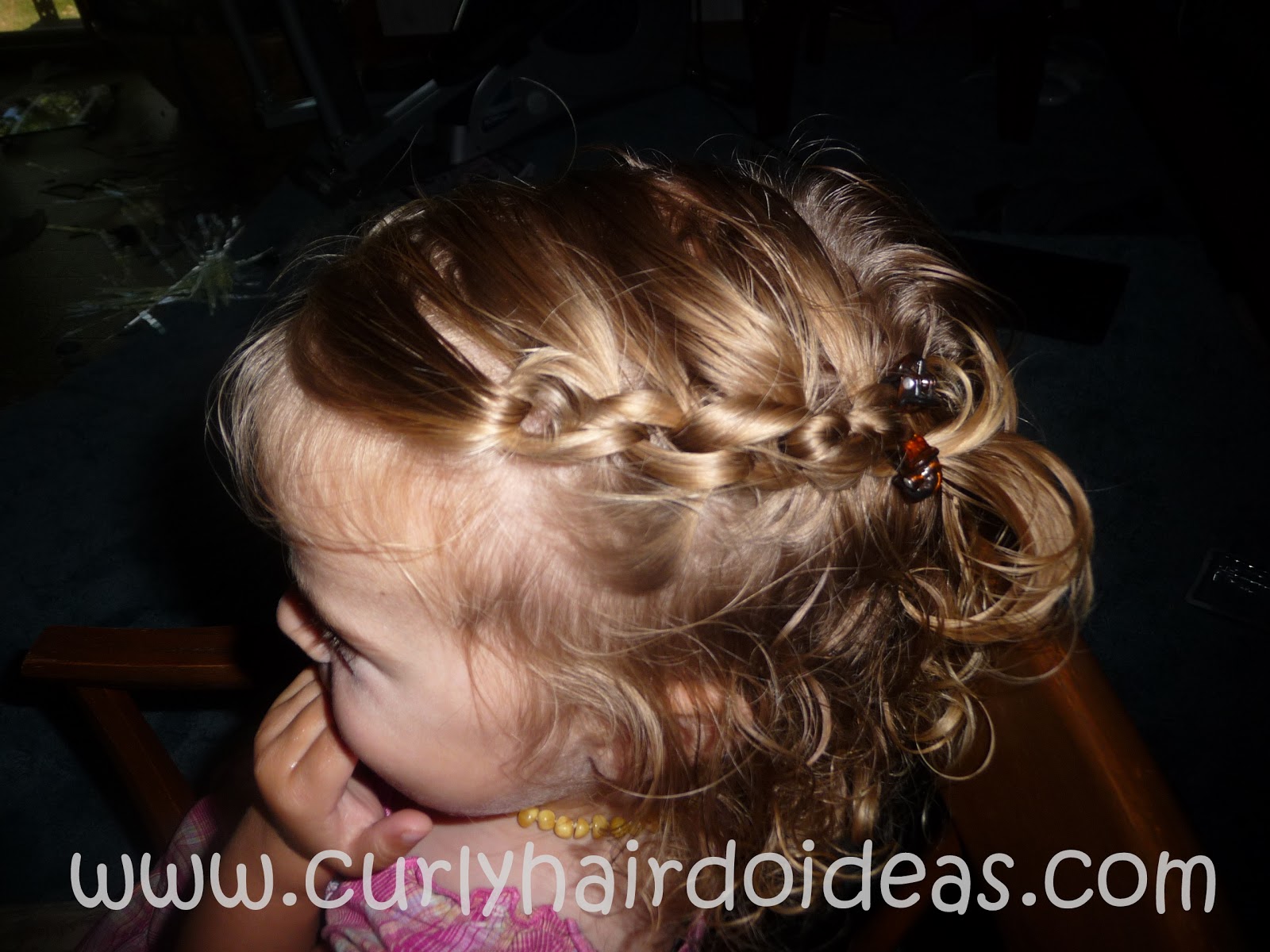 Off Center Toddler "French Knot" Braid