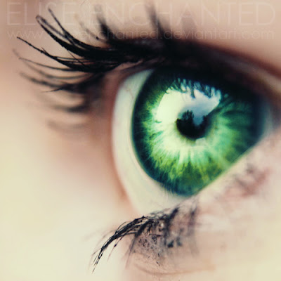 My emerald green eyes would be