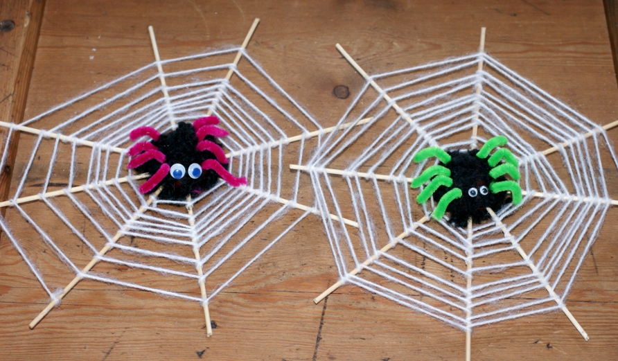 lightly enchanted Spider webs for Halloween