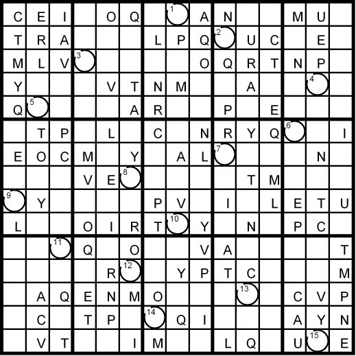 Magic Word Square New Word Sudoku Puzzles for Thursday, 10/9/2008