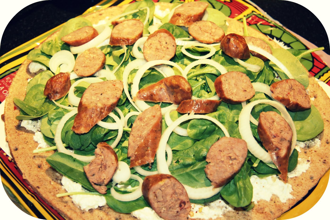 Have Your Cake and Edith Too Spicy Spinach, Ricotta and Sausage Pizza