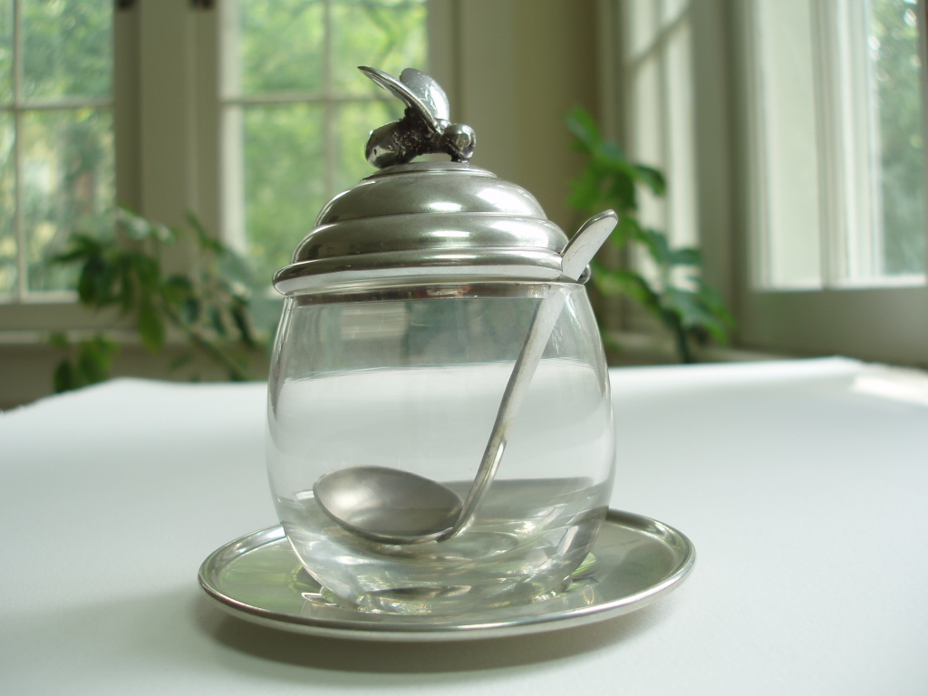 Vintage Opal The First Sale A Pewter Honey Pot