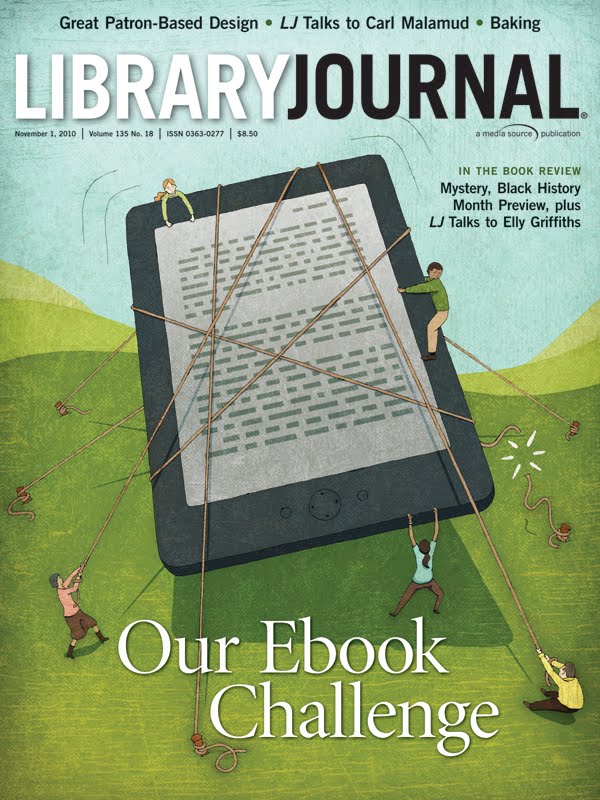 Editorial Illustration For Library Journal Taming the eReader