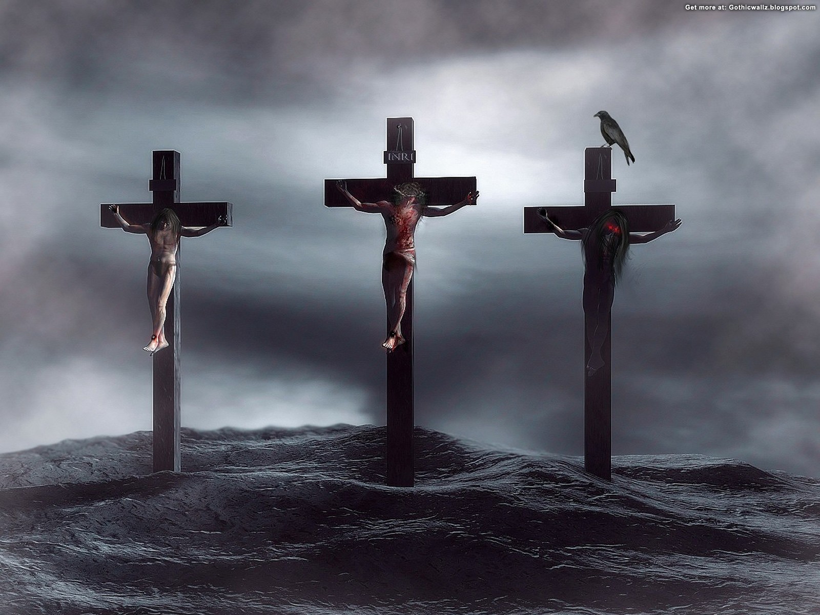 Three Crosses | Gothic Wallpaper Download