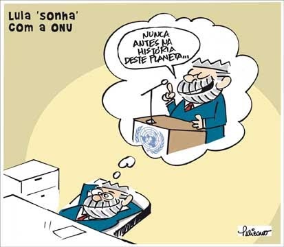 Resultado de imagem para lula na onu charges
