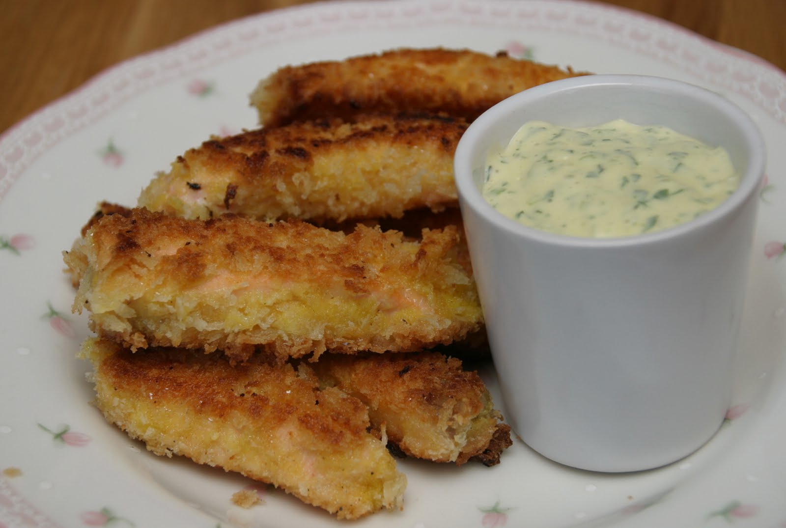 Marias Salt og Søtt Fiskepinner av Laks (Salmon Fish fingers)